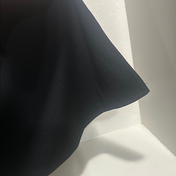 Black Ribbed Asymmetrical Sheath Dress - Picture 3 of 6